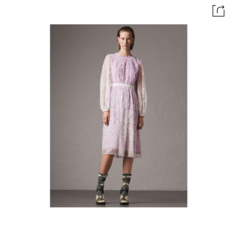 NWT Lavender and Cream Burberry Lace Dress
